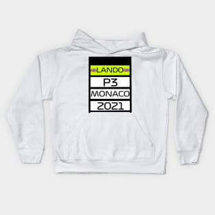 Lando Norris P3 Monaco 2021 pit board Kids Hoodie